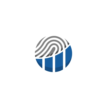 fingerprint financial icon vector logoのイラスト素材