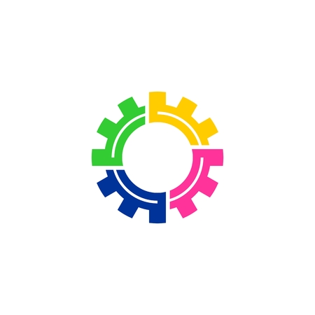 abstract gear icon vector logoのイラスト素材