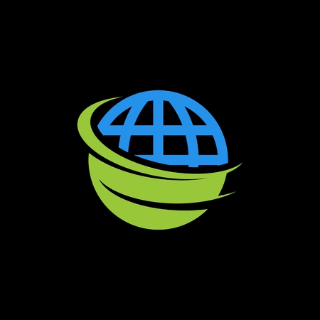 abstract globe icon vector logo elementのイラスト素材