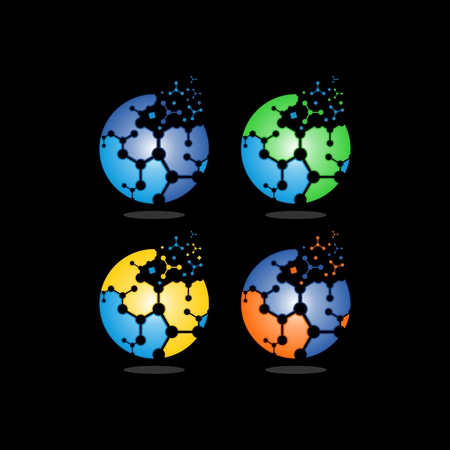 circle digital logo Vector illustration.のイラスト素材