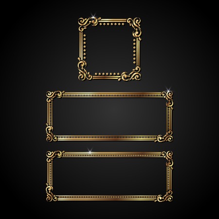 Luxury gold frame vector ornament. elegant decorative element.のイラスト素材