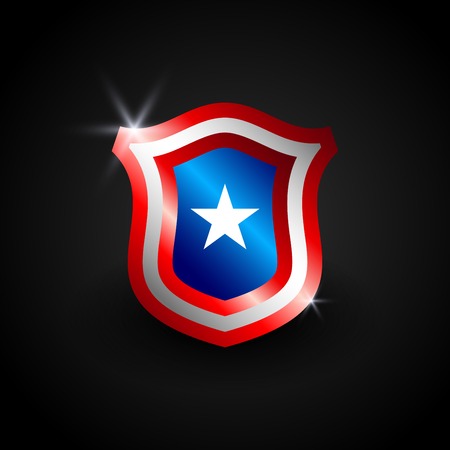 american shield vector logo, american symbol star and stripes, protection symbol,safety icon,protection guard logo. security symbol. luxury shield,badge vectorのイラスト素材