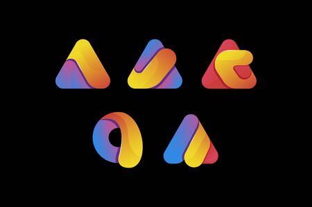 creative colorful letter a  setのイラスト素材