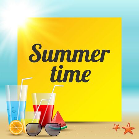 happy summer sale background layout for banners. voucher discount. colorful Vector illustrationのイラスト素材