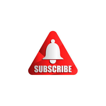 vector graphic of subscribe red button with bell sign. perfect for video or social media banner or button template.のイラスト素材