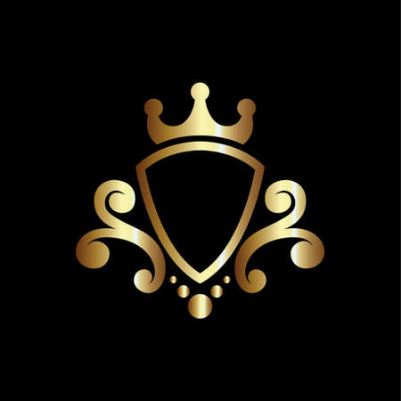 luxury royal shield vector, good for coat of arms and knight emblems or heraldic shield crestのイラスト素材
