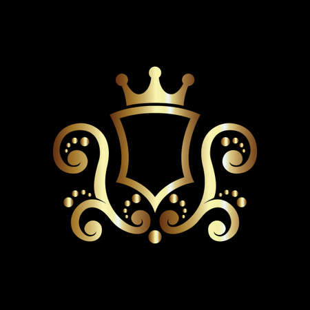 luxury royal shield vector, good for coat of arms and knight emblems or heraldic shield crestのイラスト素材
