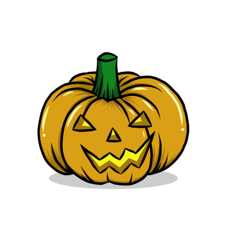 halloween pumpkins vector illustration. scary symbol for halloween tradition. vector hand drawn styleのイラスト素材