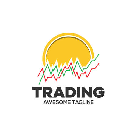 trading financial vector logo. candlestick trading. trading stock symbol. market chart sign.のイラスト素材