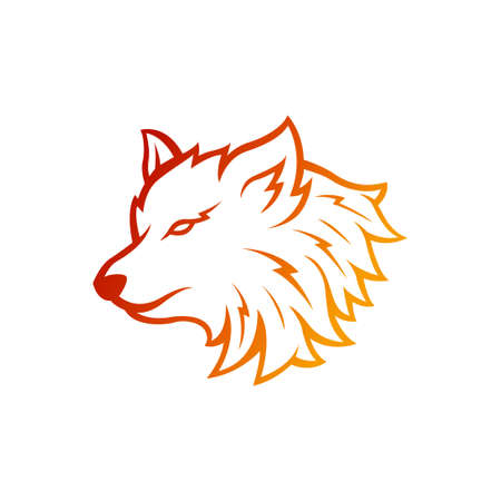 vector illustration of a fox or dog head. potential for mascot logos using animal heads, especially foxes or dogs, it could also be for esports logos or design templatesのイラスト素材
