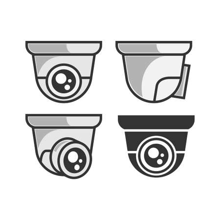 CCTV camera vector illustration. CCTV camera icons isolated on white background. CCTV camera icon simple sign. camera vector collection.のイラスト素材