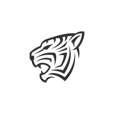 Tiger head vector image illustration isolated on white background. Fit for icon, logo, background using tiger themeのイラスト素材