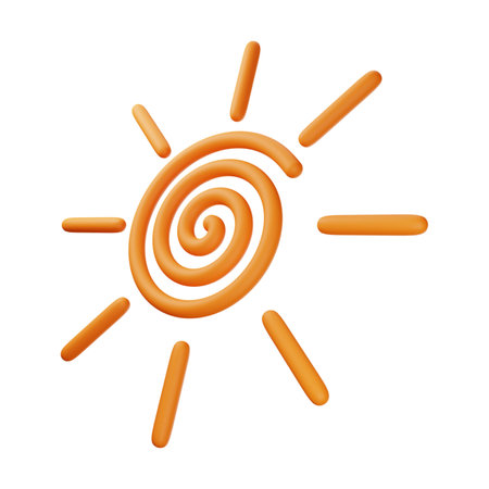 Orange Sun 3D Illustrationの写真素材