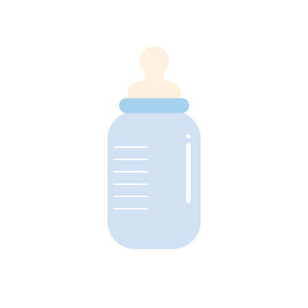 The color baby bottle icon is a single item. Fill only, square (1: 1) size vector material.のイラスト素材