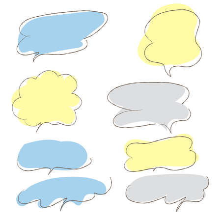 It is a hand drawn callout set of colors. There are lines, I used Adobe Illustrator and made it with a square (1:1) size artboard.								"のイラスト素材