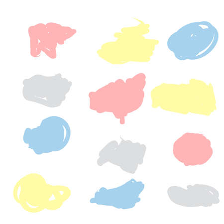 Hand-drawn fill set of colors. Fill only, I made it with a square (1:1) size artboard using Adobe Illustrator.のイラスト素材
