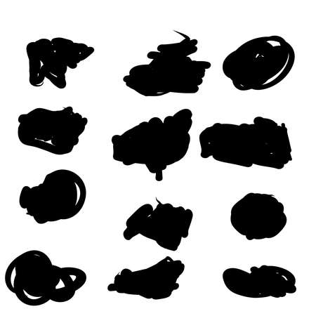 It is a black hand-drawn fill set. Fill only, I made it with a square (1:1) size artboard using Adobe Illustrator.のイラスト素材