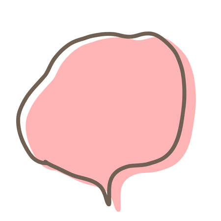 It is a single item of pink handwritten speech bubble.のイラスト素材