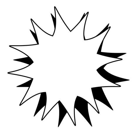 It is a monochrome explosion-based balloon separately. I made it with a square (1:1) size art board.のイラスト素材