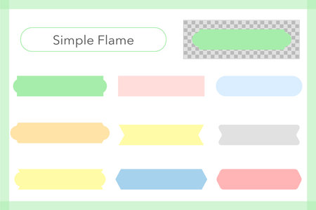 It is a simple and cute colorful horizontal frameset. It is an easy-to-use material set of pastel colors.のイラスト素材
