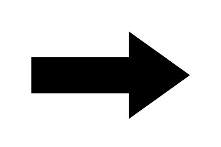 It is a single item with a simple arrow illustration. No strokes, the fill is black.のイラスト素材