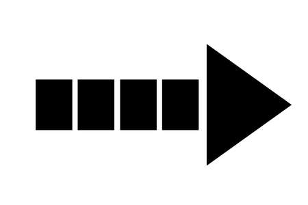 It is a single item with a simple arrow illustration. No strokes, the fill is black.のイラスト素材