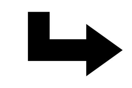 It is a single item with a simple arrow illustration. No strokes, the fill is black.のイラスト素材
