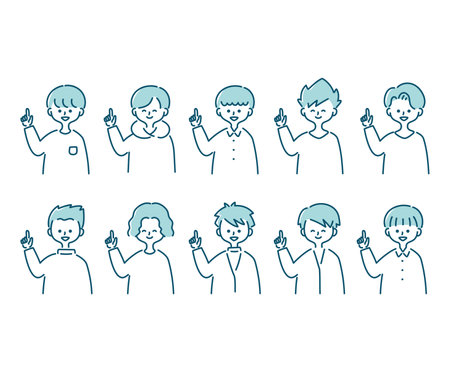 Various men who guideのイラスト素材