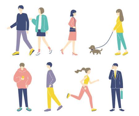 Clip art of various peopleのイラスト素材