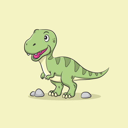 cute cartoon tyrannosaurus rex illustrationのイラスト素材