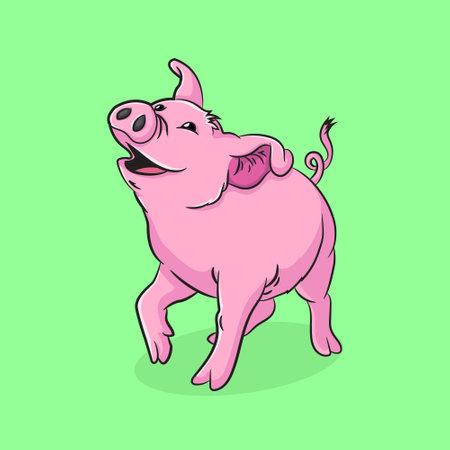 cute pig illustrationのイラスト素材