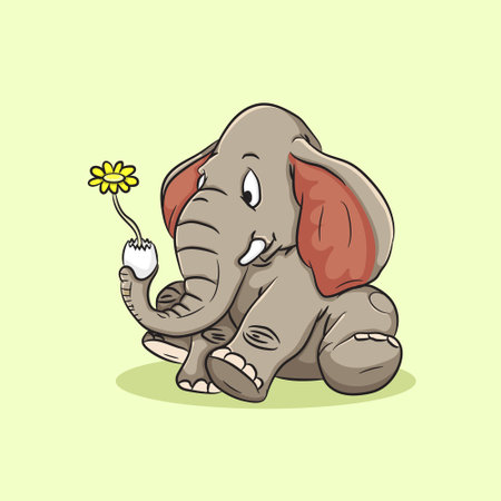 Cute elephant illustrationのイラスト素材