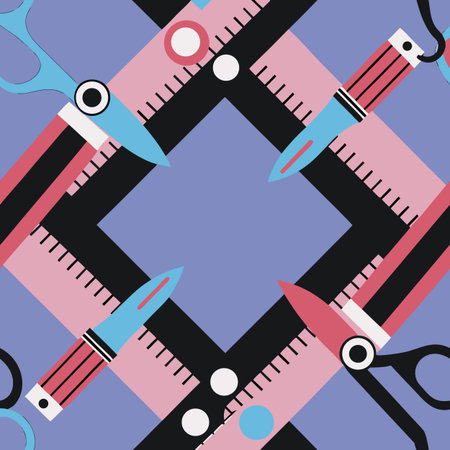 Seamless pattern with sewing tools. Sewing tools. Vector illustration.