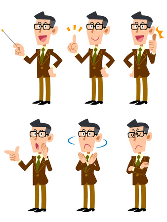 Men of glasses wearing a jacketのイラスト素材