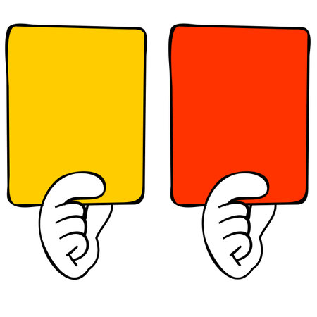 Red card and yellow cardのイラスト素材