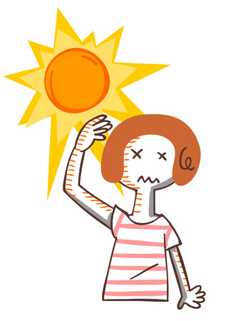 Woman to sunburnのイラスト素材