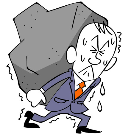 Businessman and burdenのイラスト素材