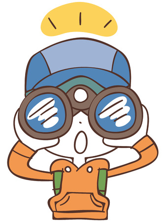 Boy you see in binocularsのイラスト素材