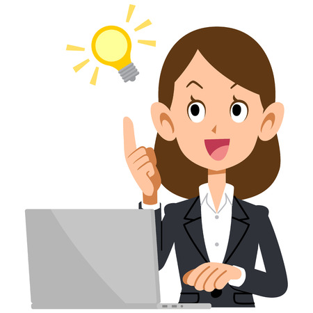 Flash businesswoman with laptopのイラスト素材