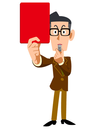 Indicates the Red glasses and brown jacket menのイラスト素材