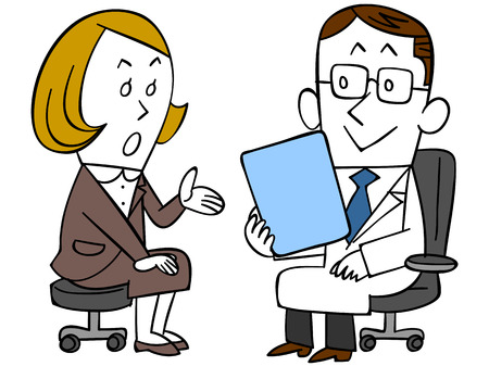 Female worker consulting a doctorのイラスト素材