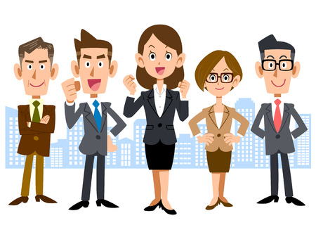 Women with business teamのイラスト素材