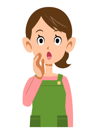 Women wearing aprons whisperのイラスト素材