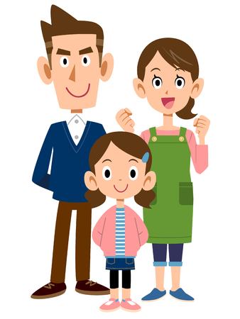 Three people familyのイラスト素材