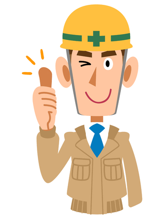 men at a construction siteのイラスト素材