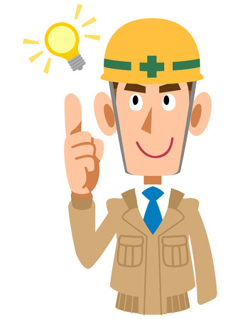Men at a construction siteのイラスト素材