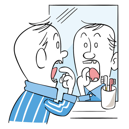 Men to worry about cavitiesのイラスト素材