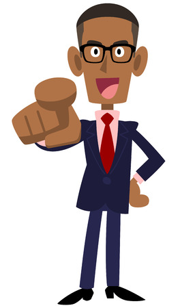 finger-pointing. choose. working man. expressionのイラスト素材