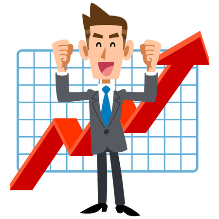 Pleased with earnings rising young businessmenのイラスト素材