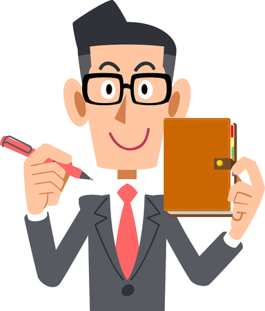 Businessman with notebookのイラスト素材